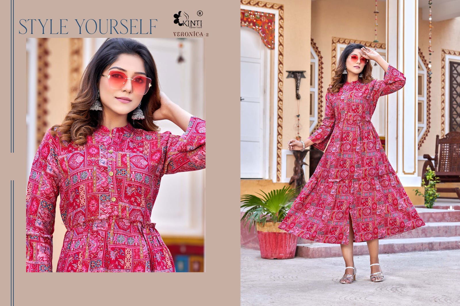 Veronica 2 By Kinti Long Printed Kurtis Catalog